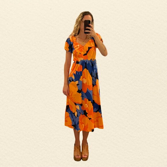 TABITHA BROWN, SIZE 2, ORANGE-BLUE-BLACK - Picture 1 of 3